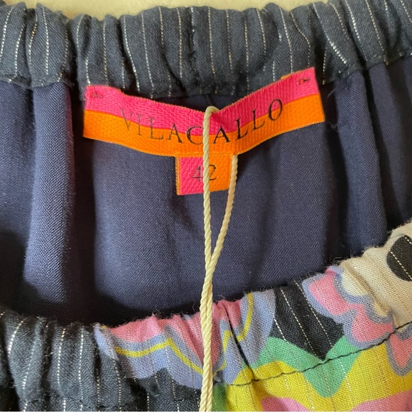 New Vilagallo Cotton Shift Braided Strap Floral Ruffle Hem Dress Size 42 - Picture 5 of 8